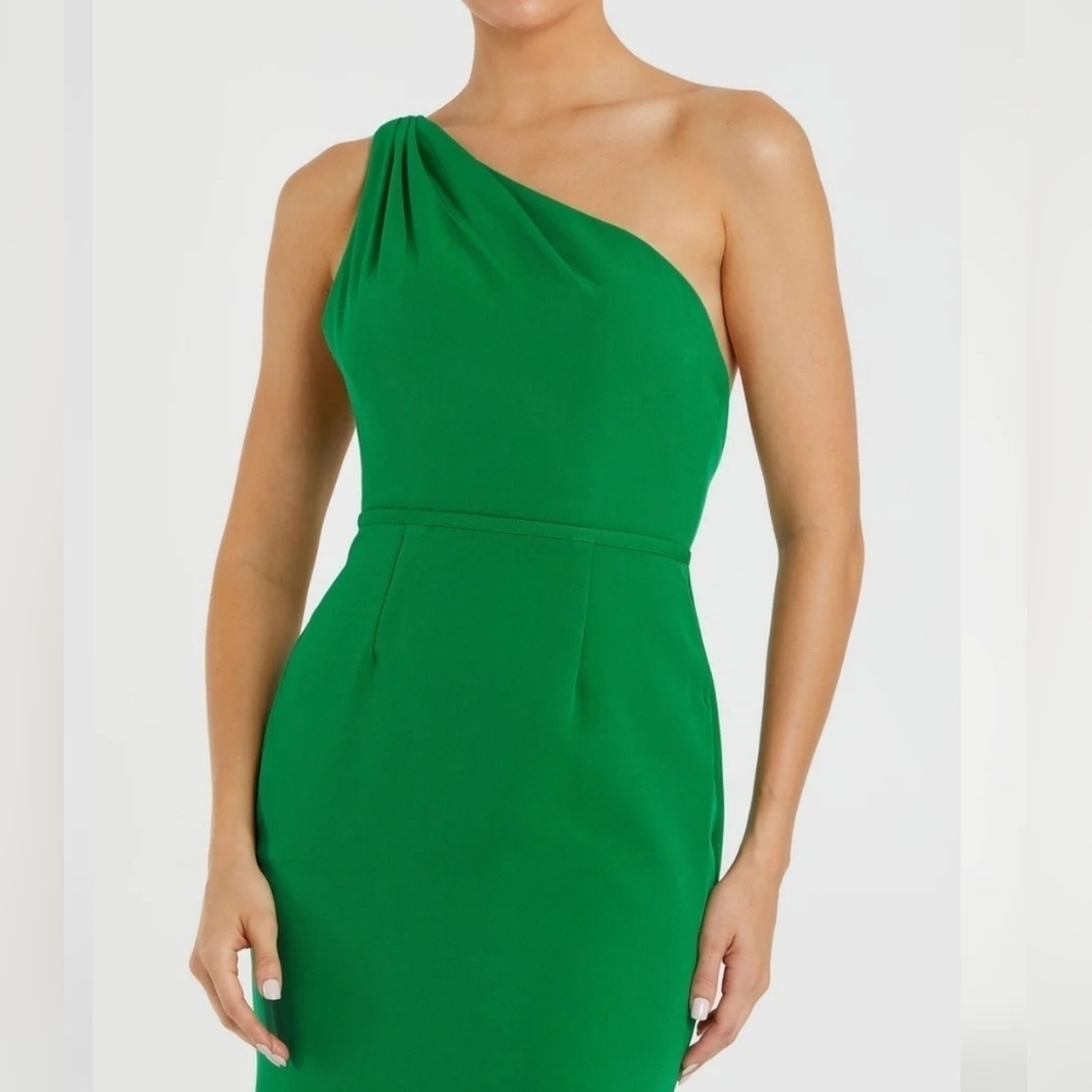 Ieena for Mac Duggal, One Shoulder Jersey Mermaid Gown, Green, Size 4‎ -NWT!! - Picture 3 of 11